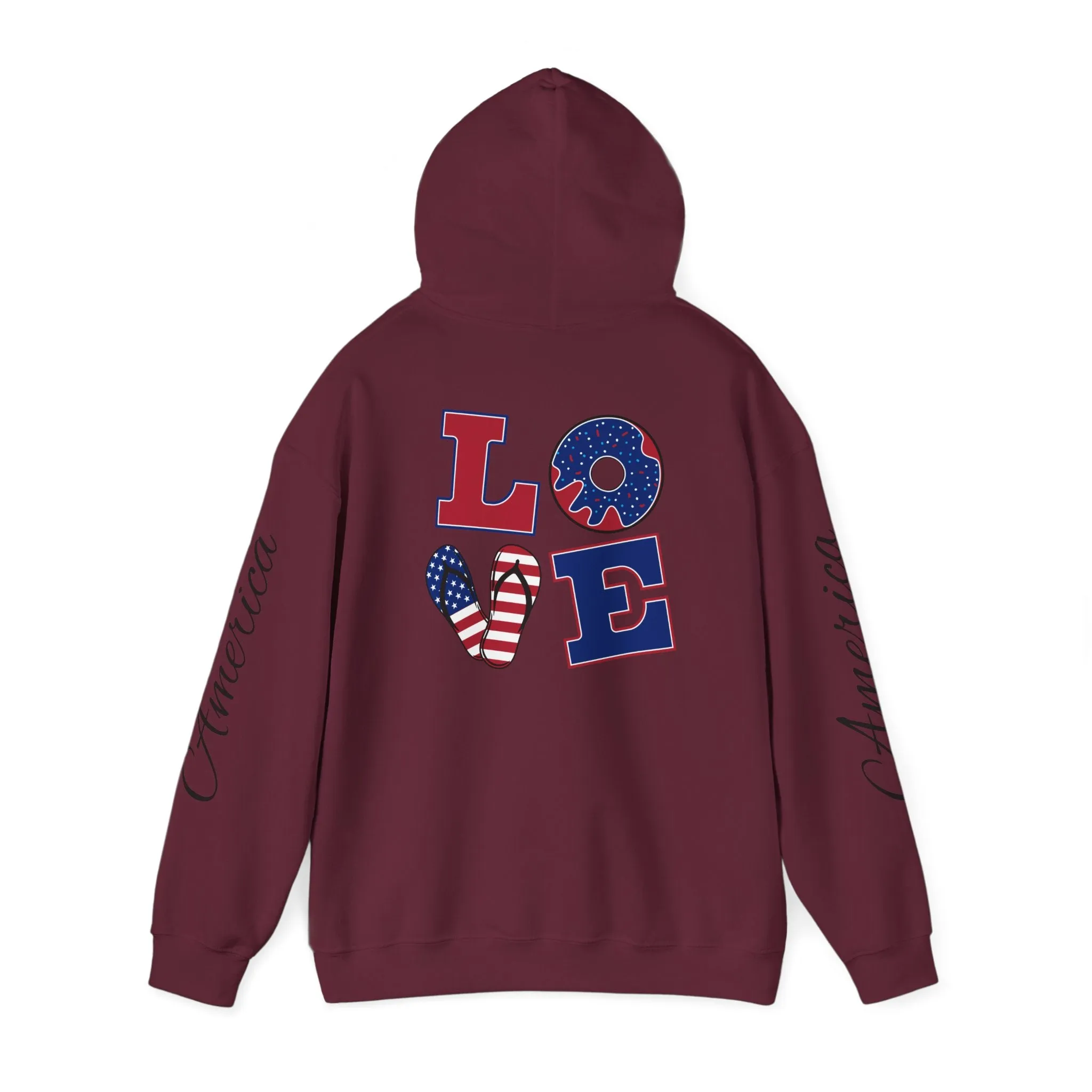 Love printed Heavy Blend™ Hooded Sweatshirt