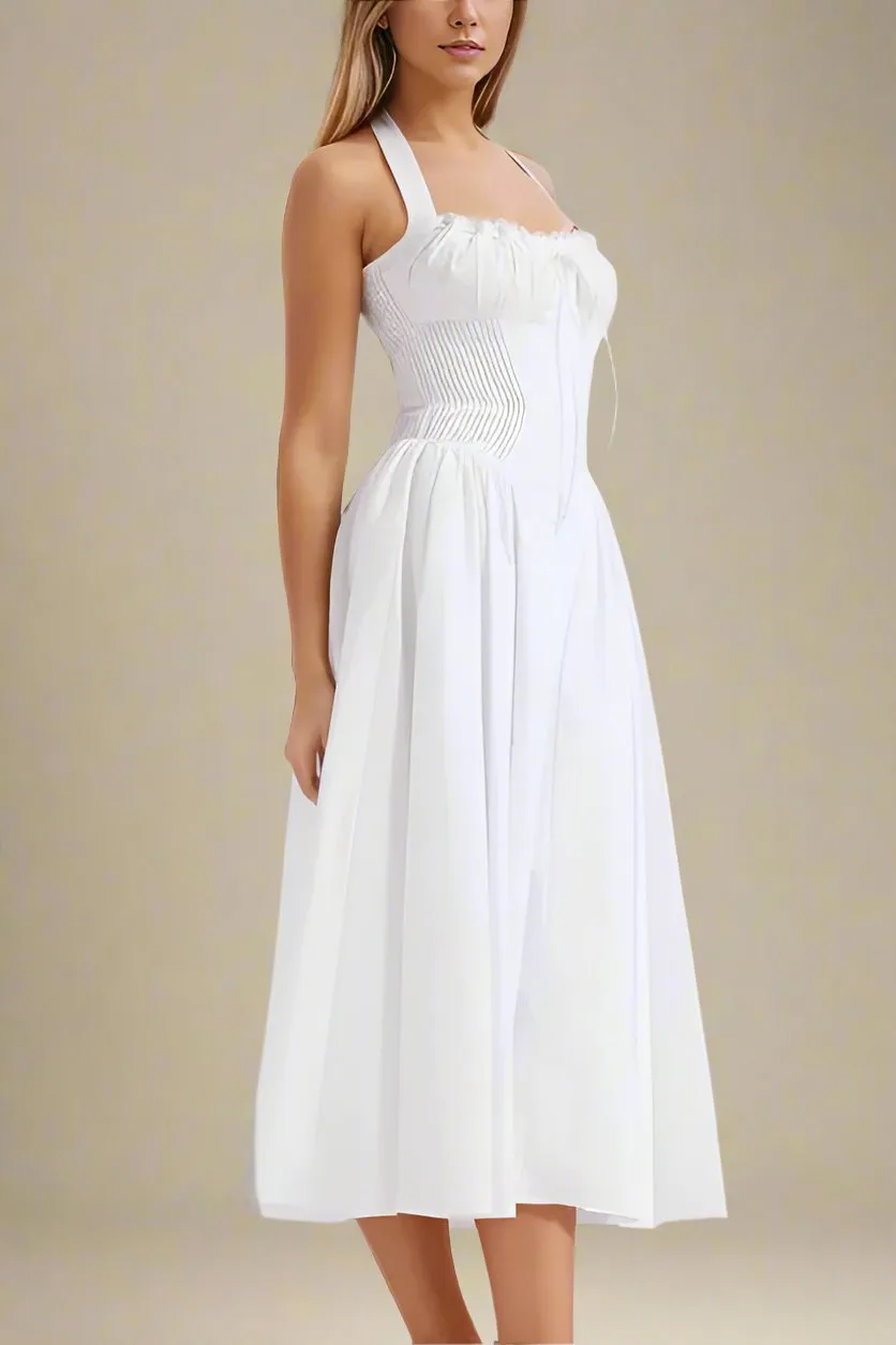 Lynsie Bodycon Midi Dress - Pearl White