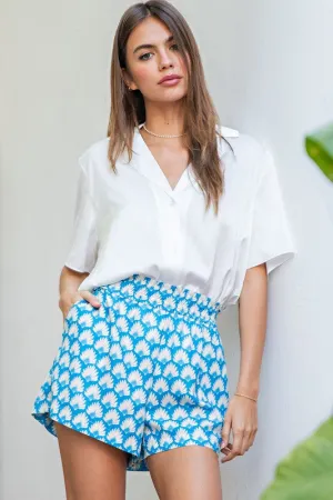Mediterranean Blue Pattern Shorts