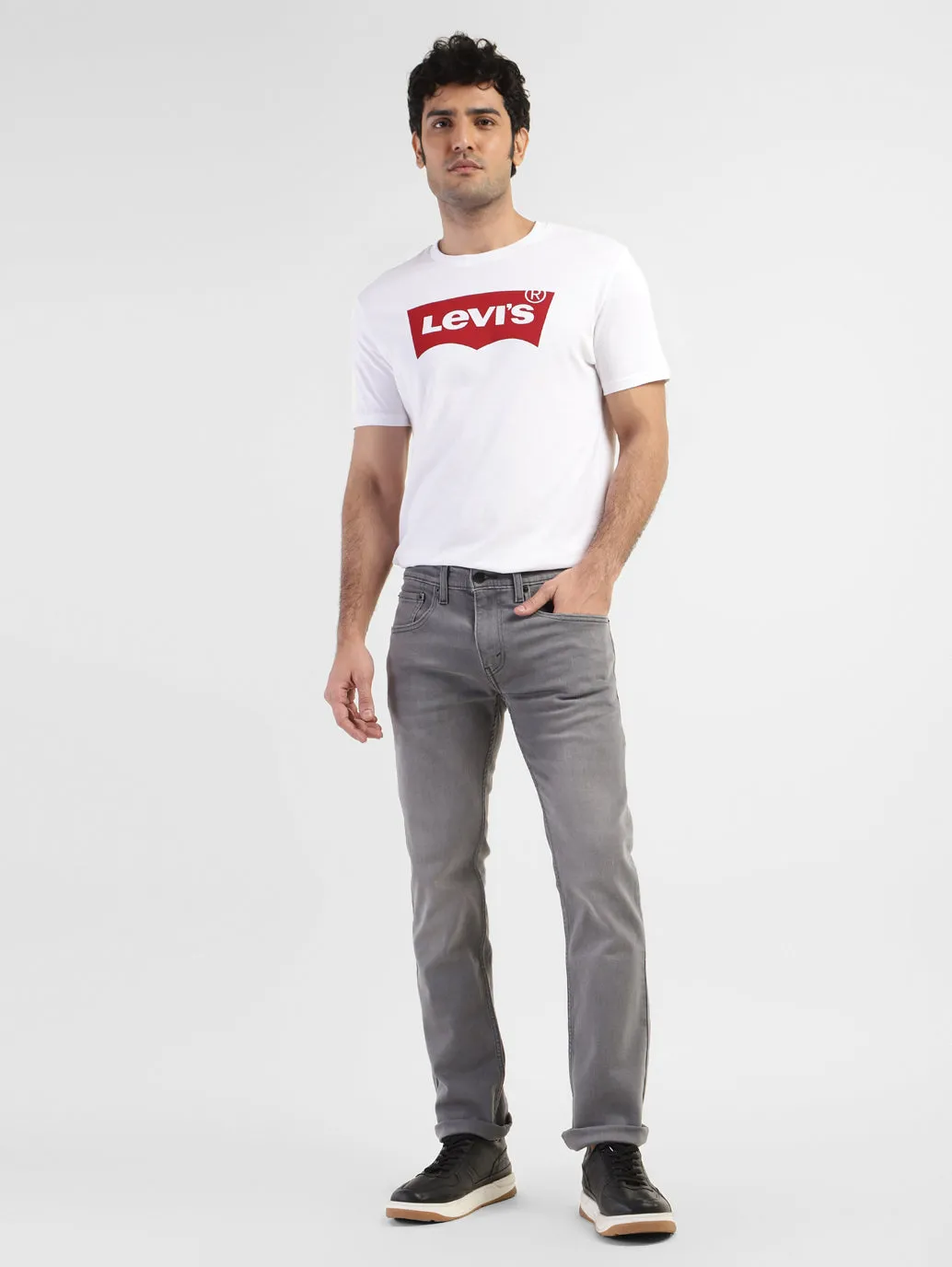 Men's 65504 Grey Skinny Fit Mid Rise Jeans