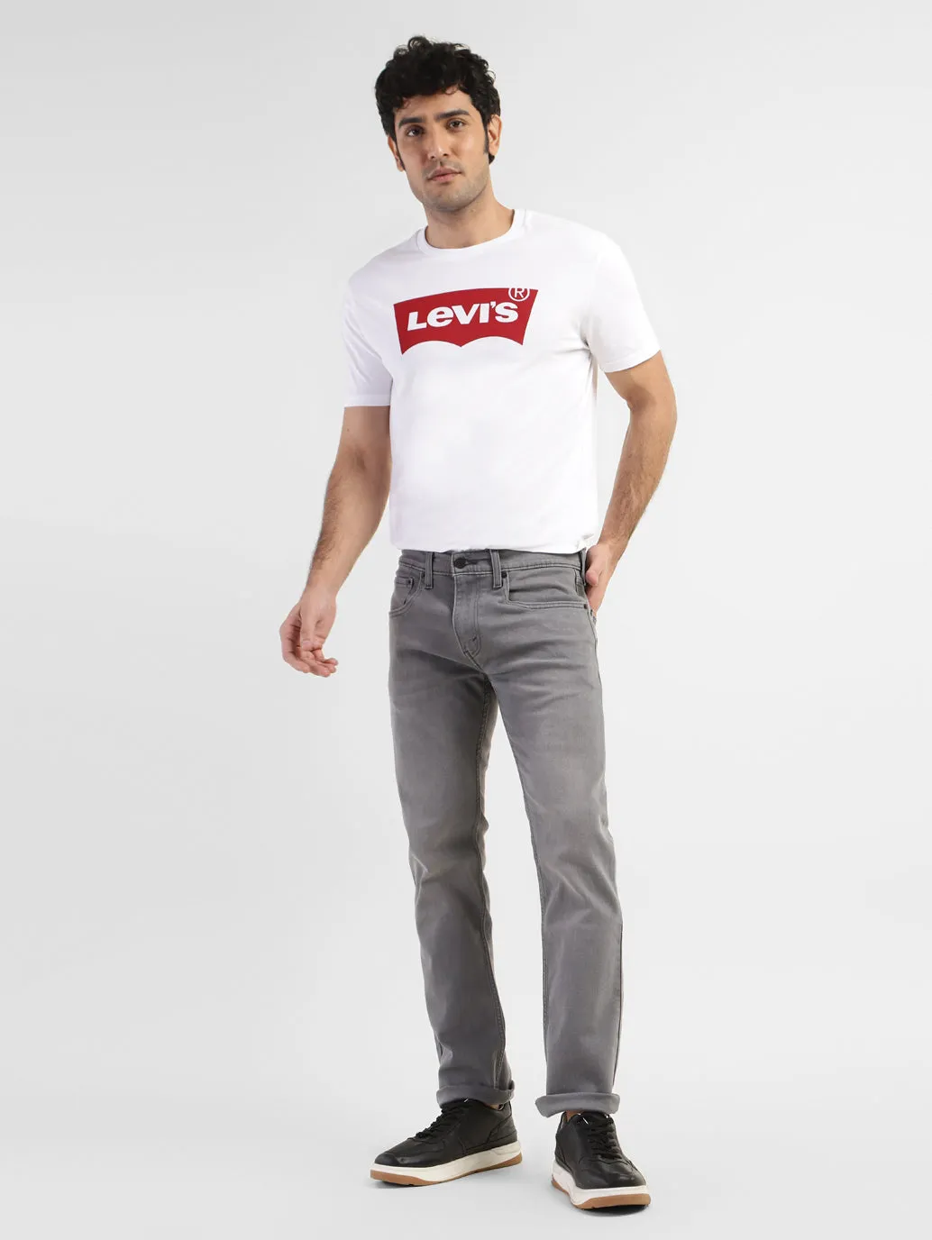 Men's 65504 Grey Skinny Fit Mid Rise Jeans