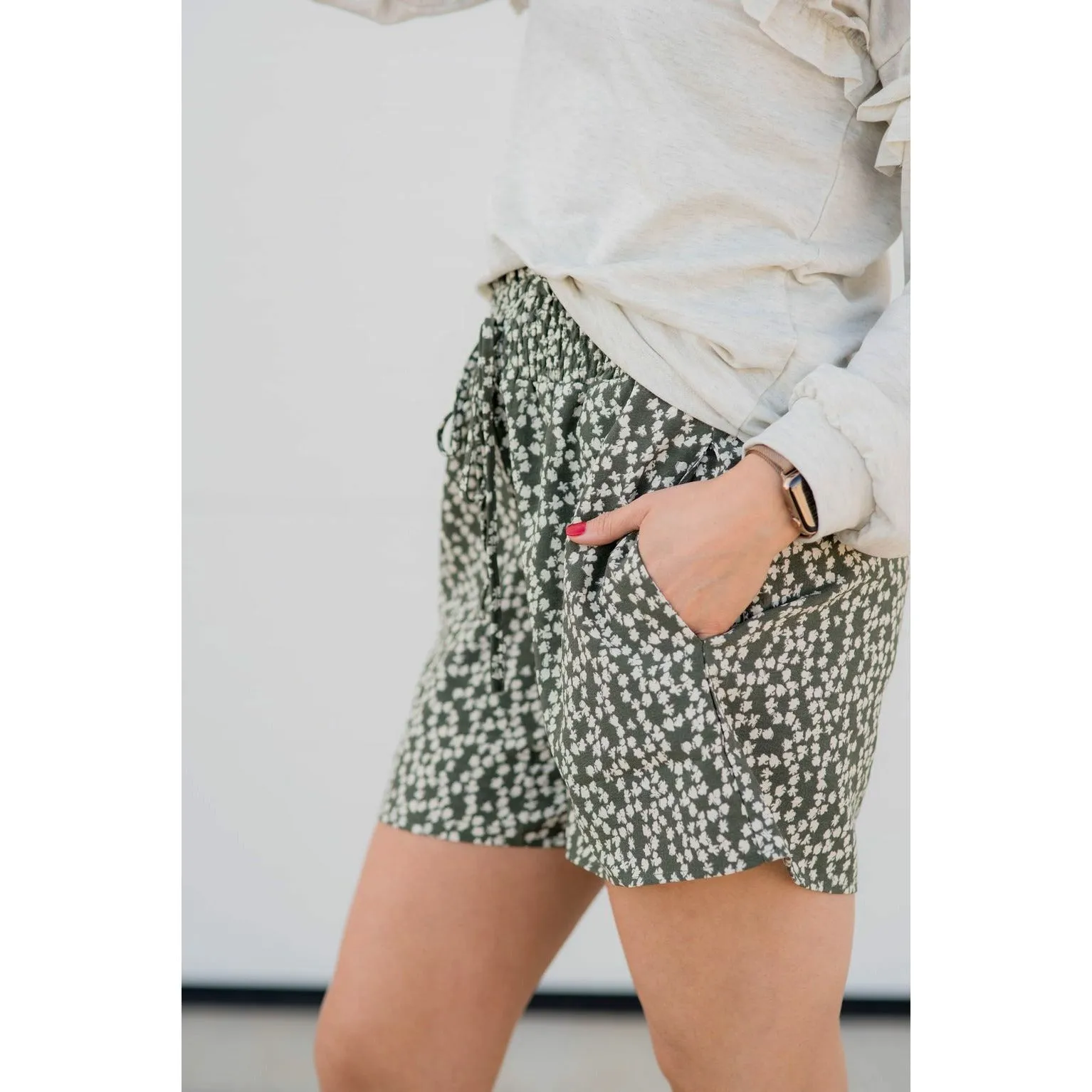 Mini Floral Tie Waist Shorts