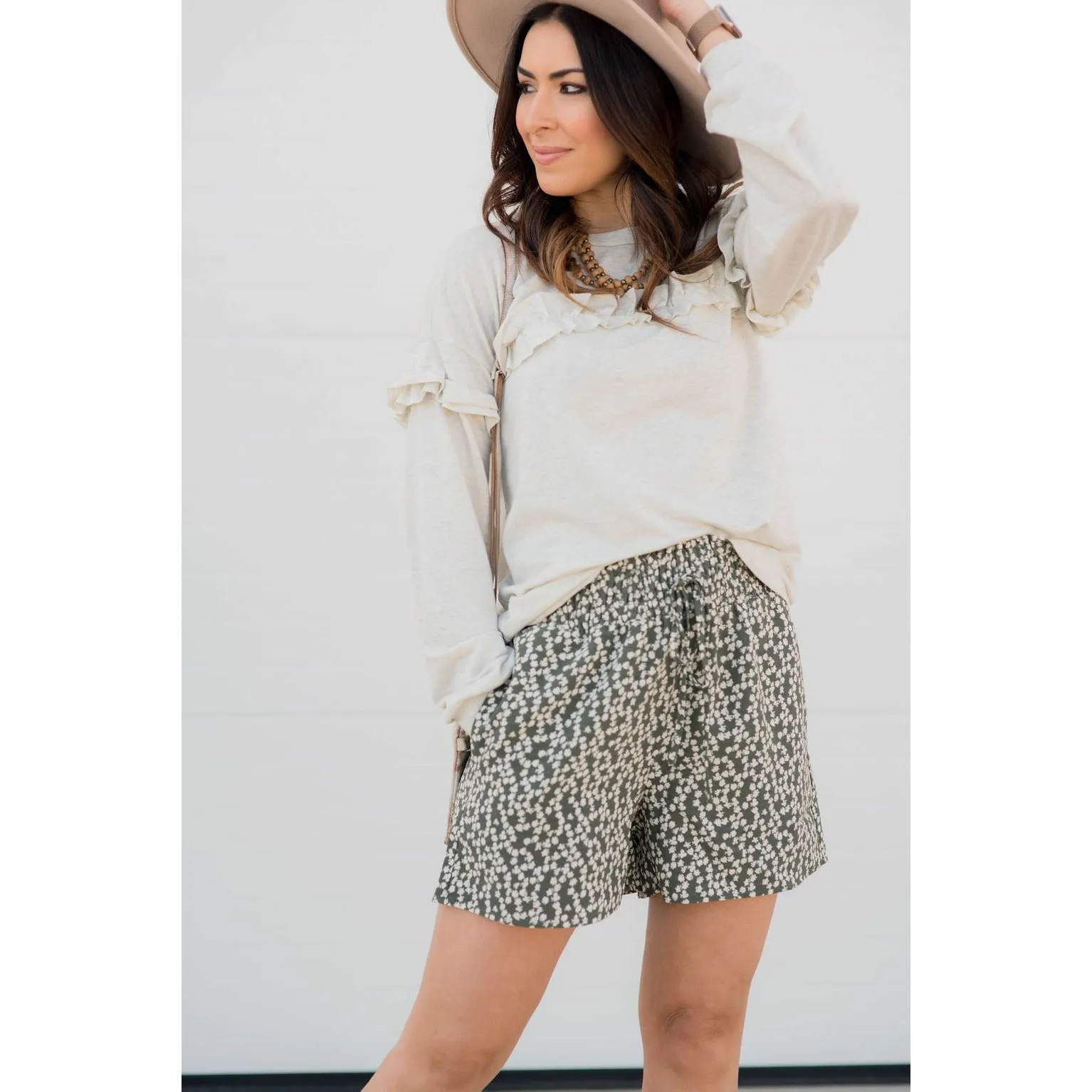 Mini Floral Tie Waist Shorts