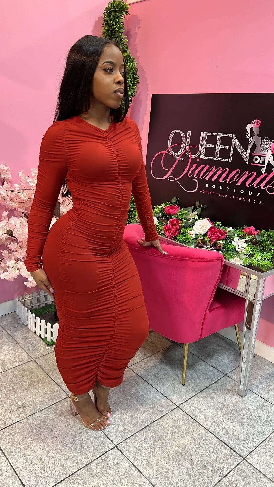 Misses Dress - Wine Red