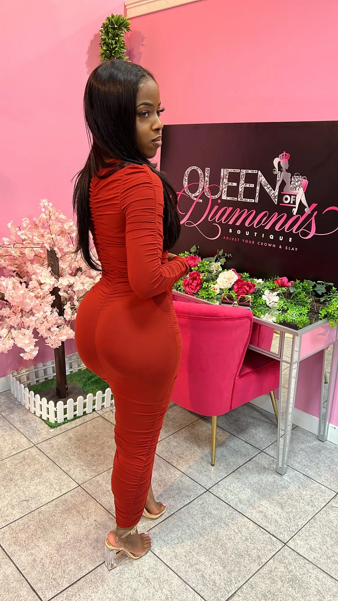 Misses Dress - Wine Red