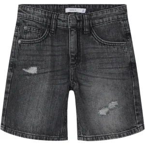 Name It Dark Grey Denim Silas Loose Denim Shorts Noos