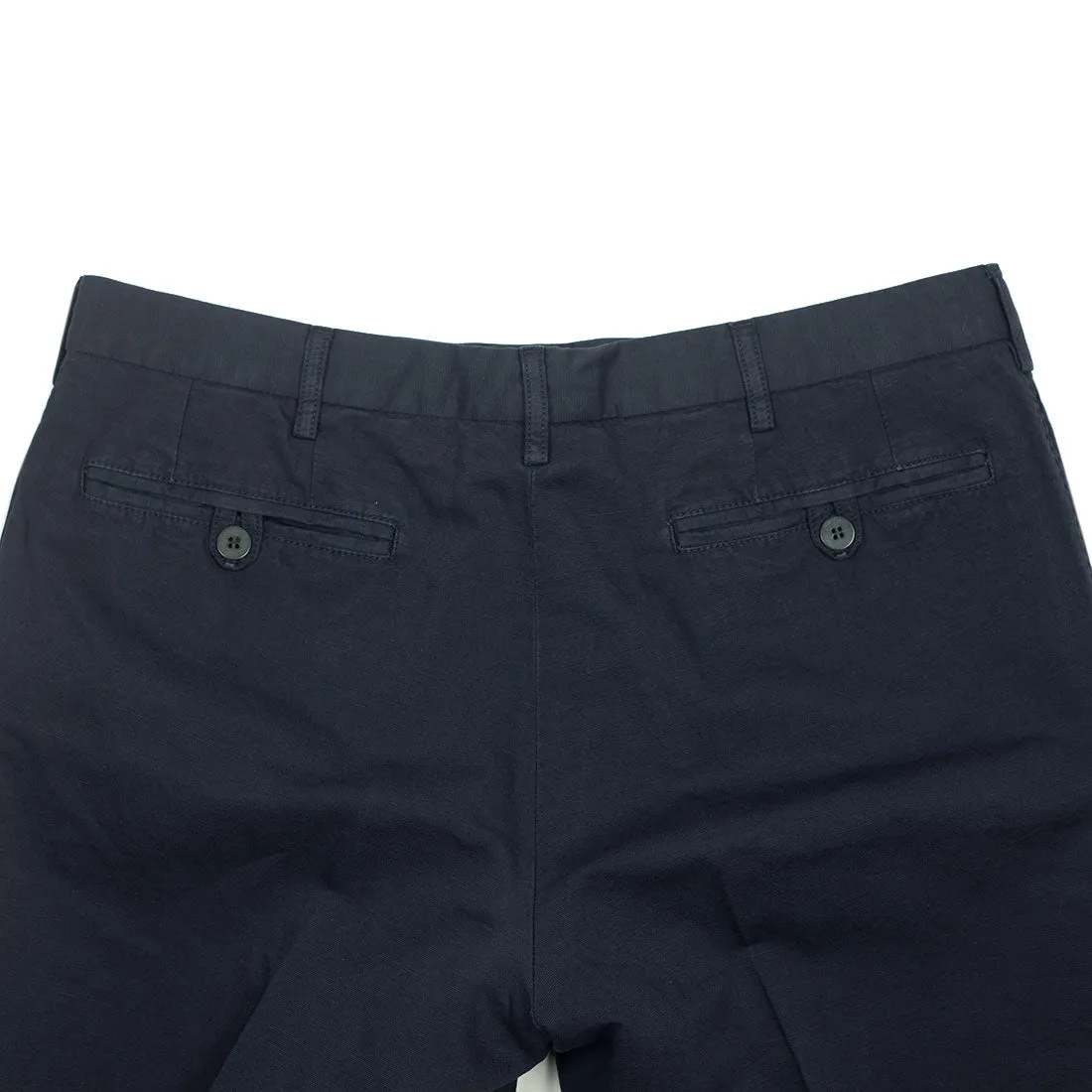 Navy medium-weight cotton/linen trousers (restock)