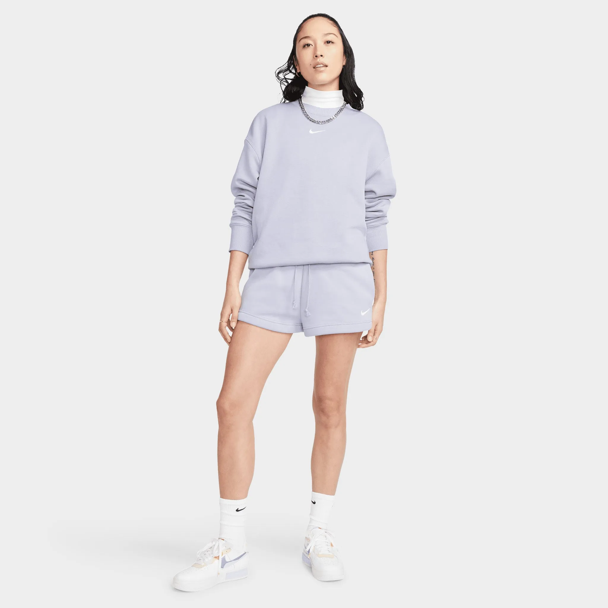 Nike Sportswear Women's High-Waisted Phoenix Fleece Shorts Indigo Haze / Sail