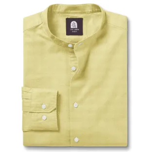 Pure Linen - Band Collar - Light Yellow