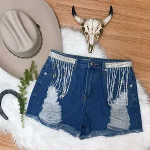 Rhinestone World Shorts