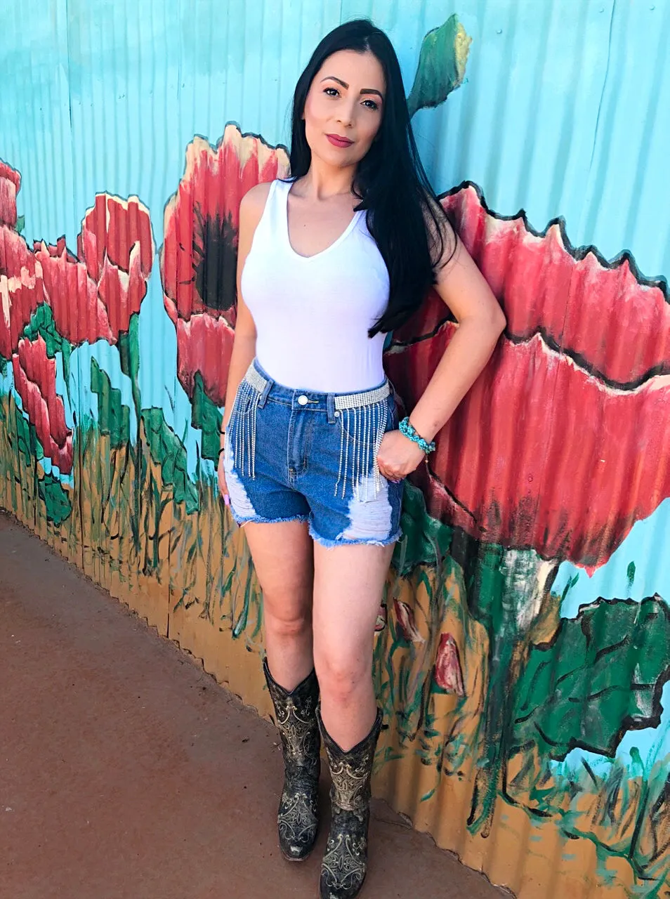 Rhinestone World Shorts
