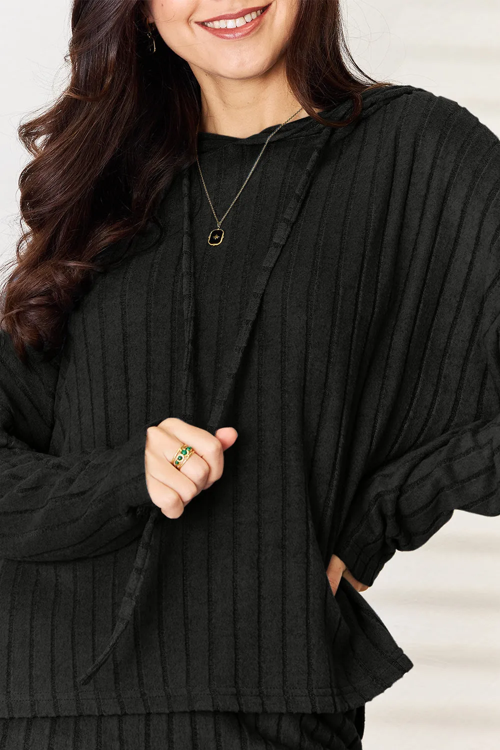 Ribbed Hoodie & Pants Set