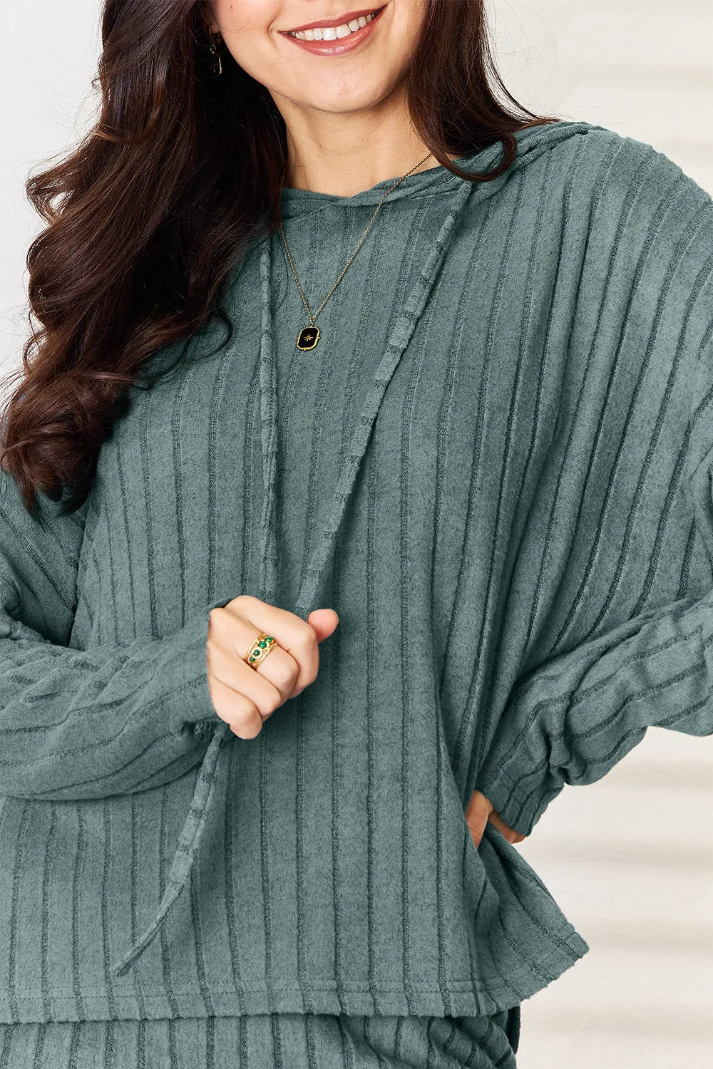 Ribbed Hoodie & Pants Set