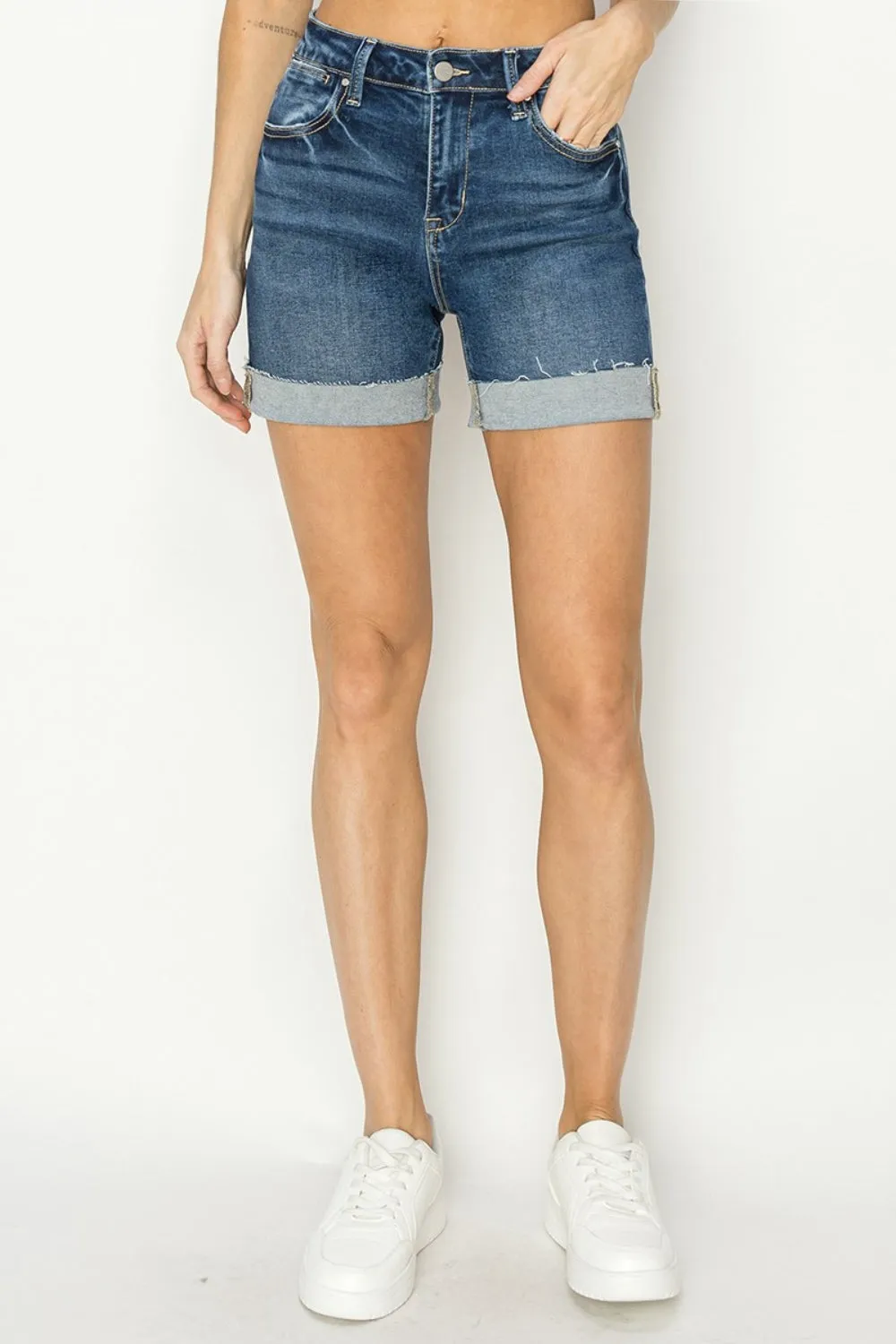 RISEN | Cuffed Denim Shorts | Rubies   Lace