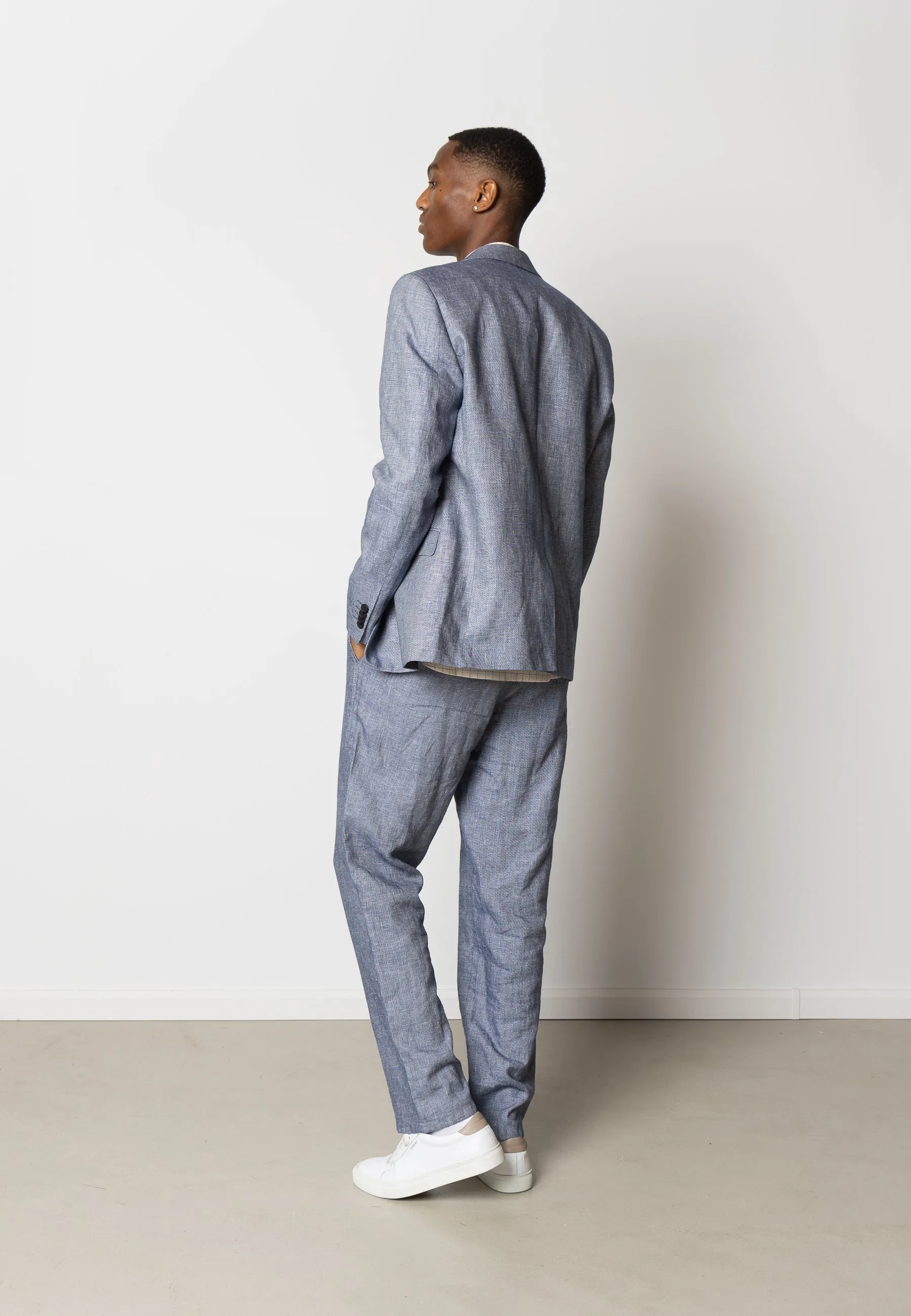 Roman linen blazer - Navy Melange