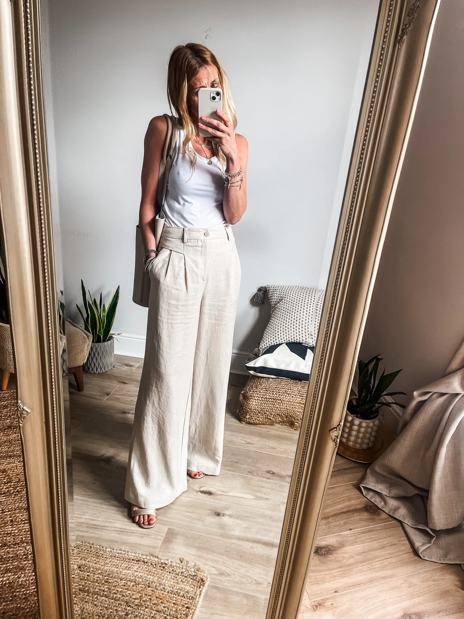 Saint Tropez Estelle Linen Wide Leg Trousers PREMIUM BRAND