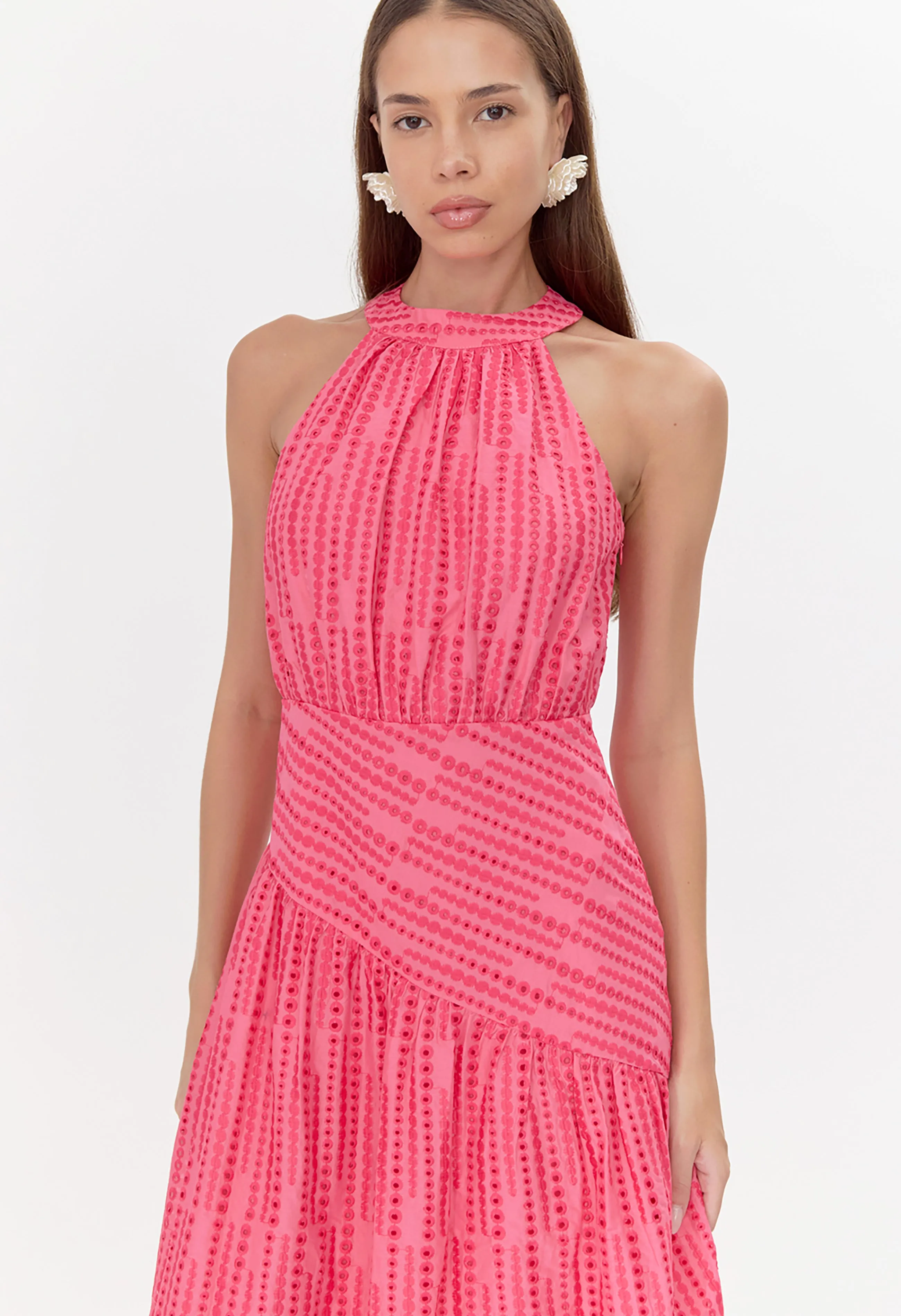 Sophie Cotton Embroidered Midi Dress