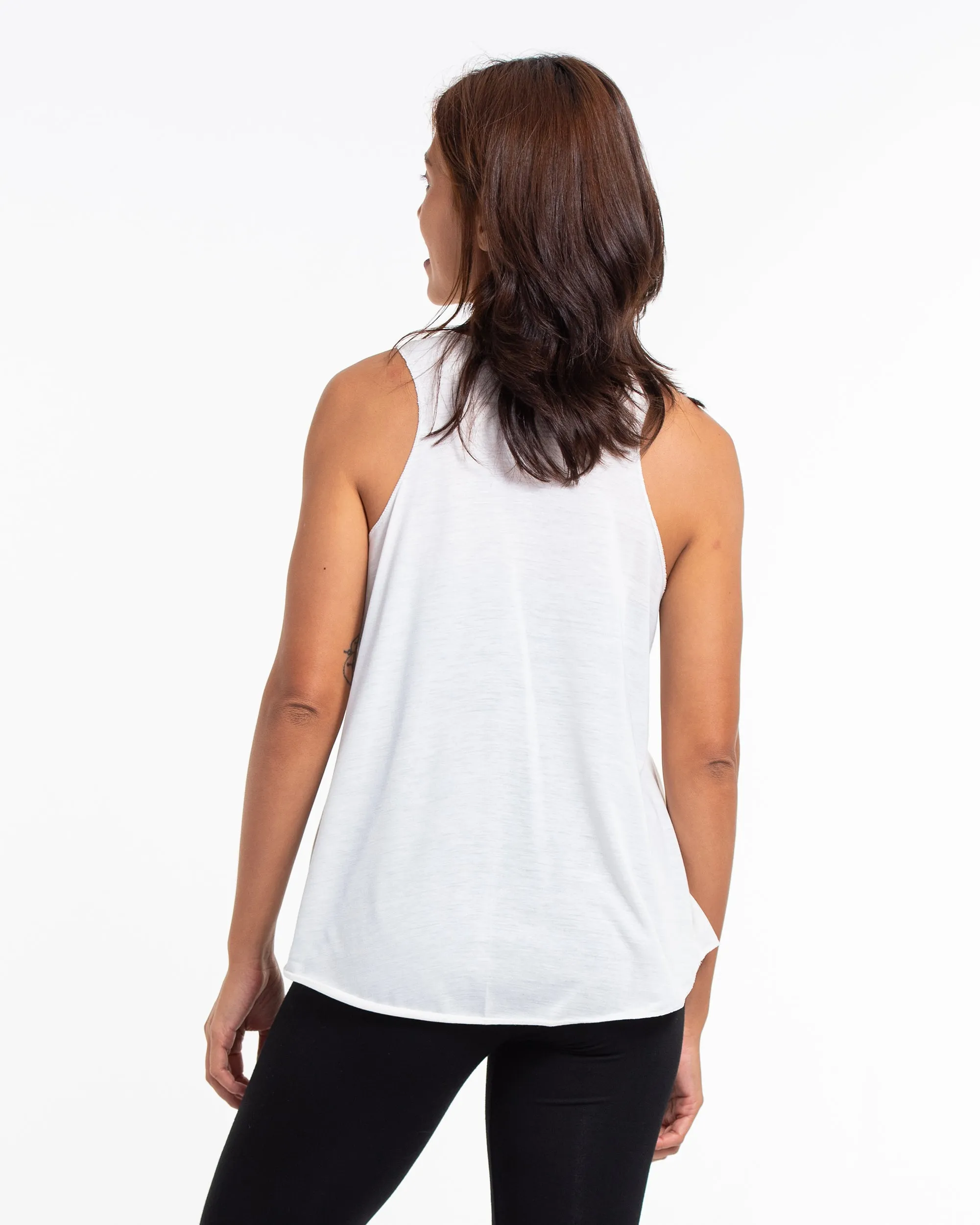 Super Soft Cotton Womens Bambi Tree Tank Top in White