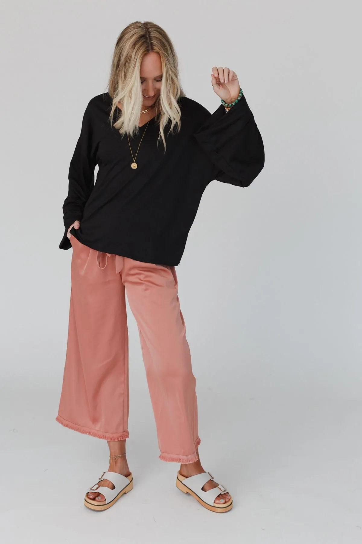 The Nest Love It V Neckline Sweater Top - Black