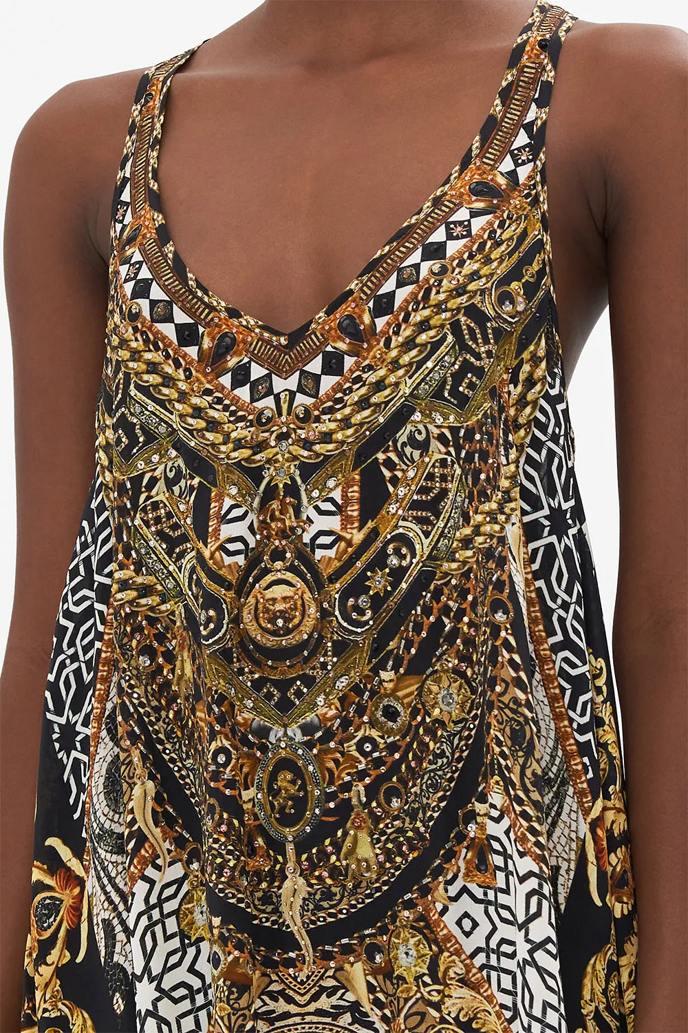 V NECK RACERBACK DRESS LOOK UP TESORO