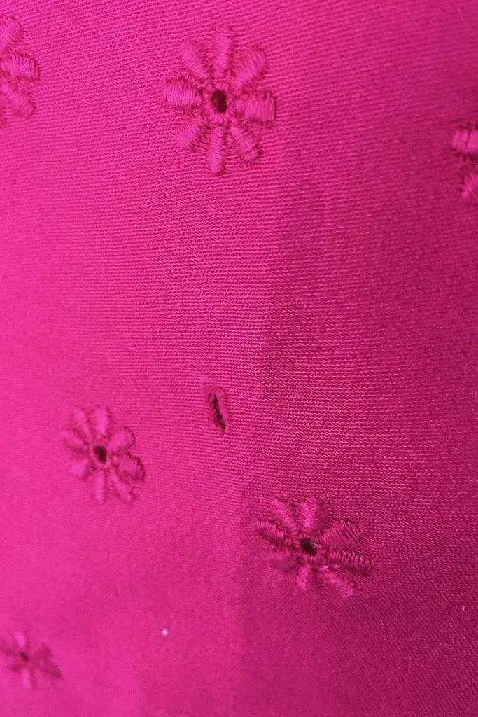 Vintage Magenta Pink Eyelet Dress