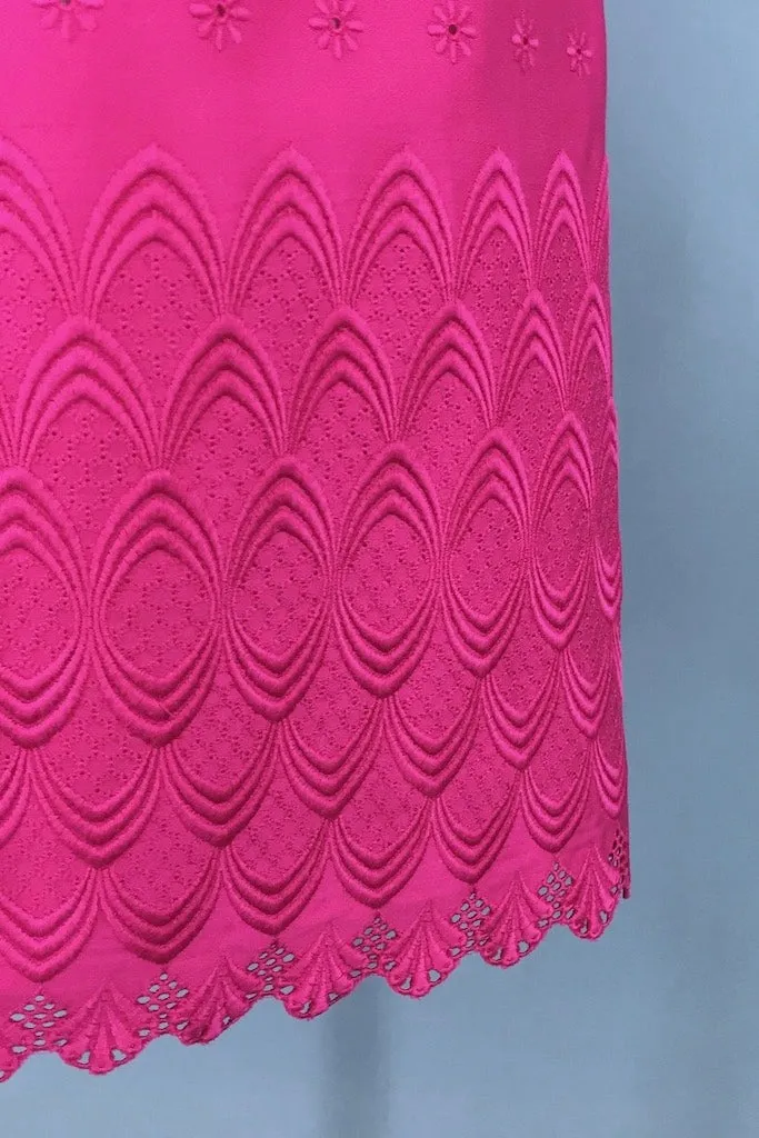 Vintage Magenta Pink Eyelet Dress