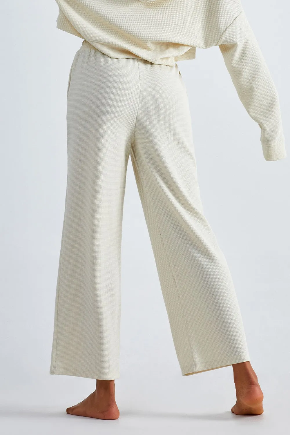 Waffle Knit Wide Leg Pants