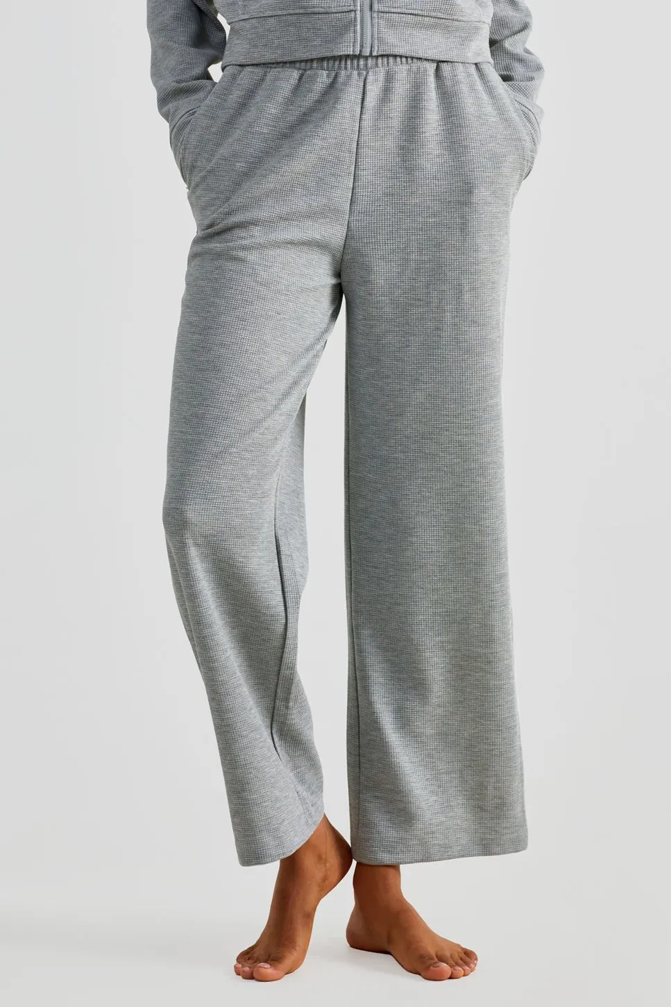 Waffle Knit Wide Leg Pants