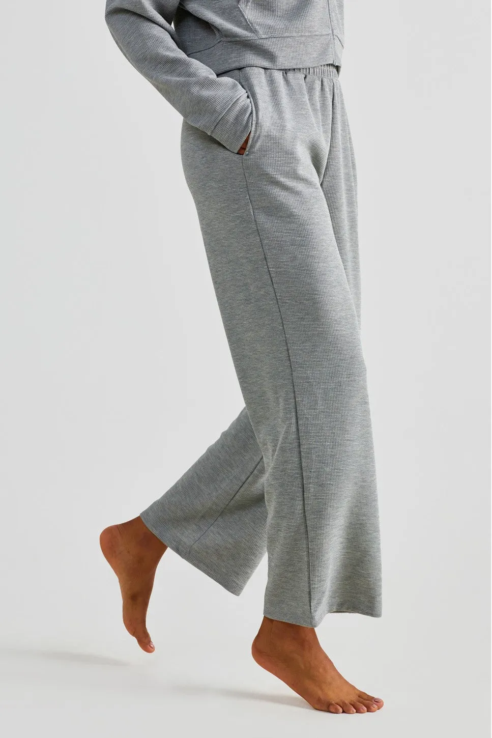 Waffle Knit Wide Leg Pants