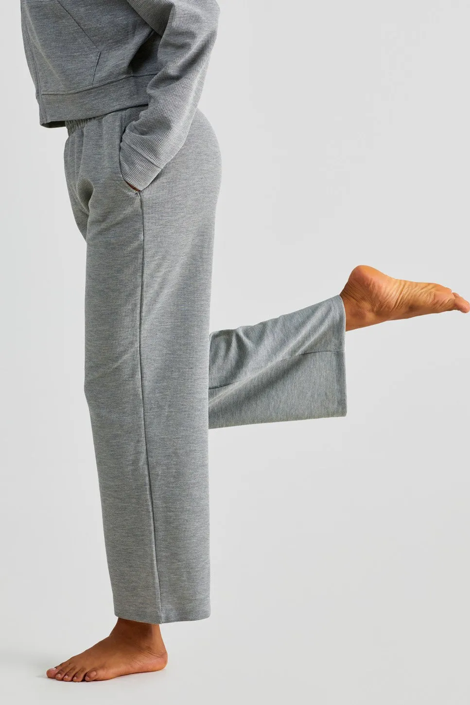 Waffle Knit Wide Leg Pants