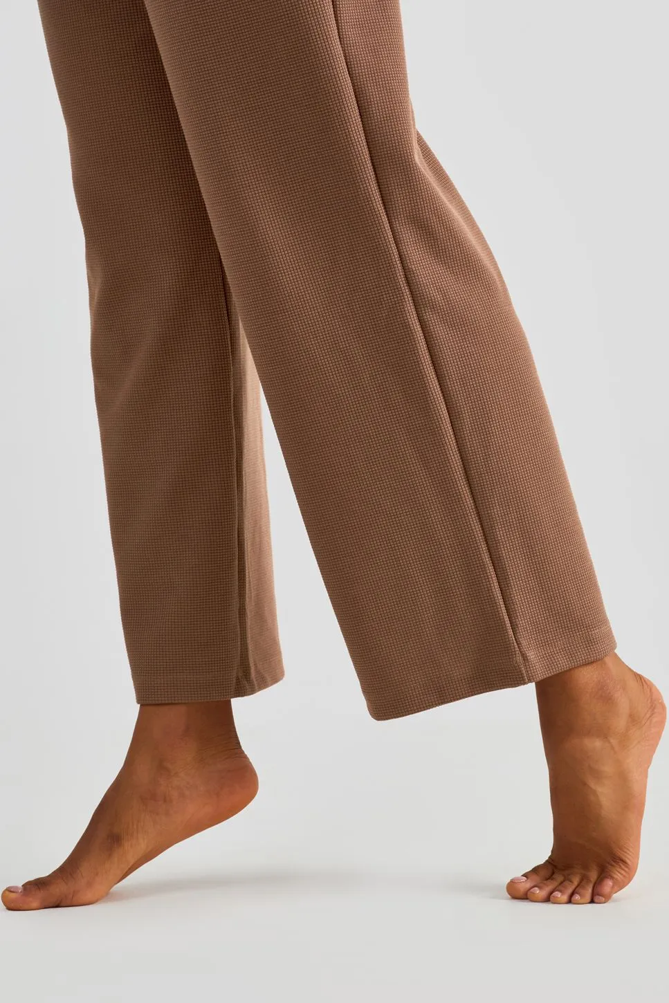 Waffle Knit Wide Leg Pants