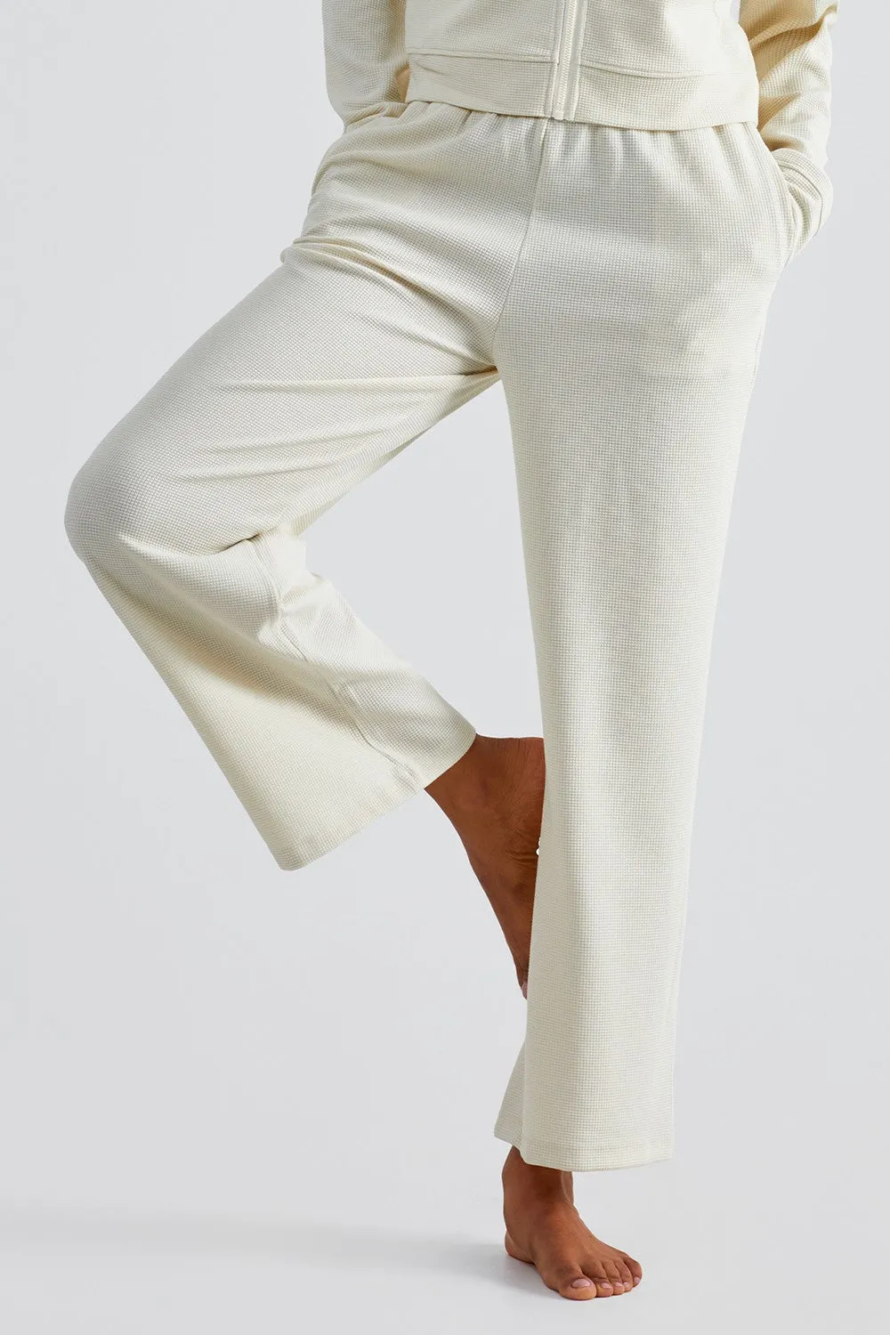 Waffle Knit Wide Leg Pants