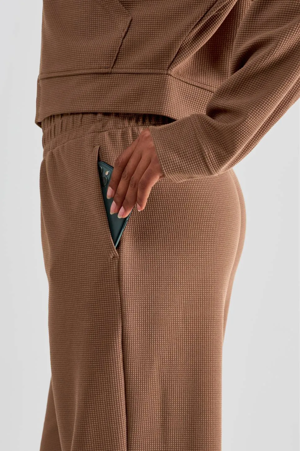 Waffle Knit Wide Leg Pants