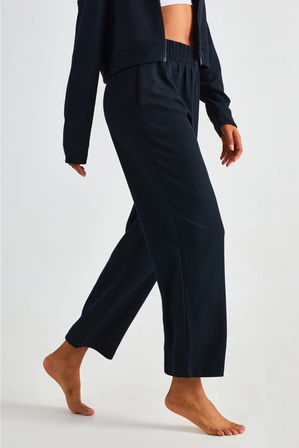 Waffle Knit Wide Leg Pants