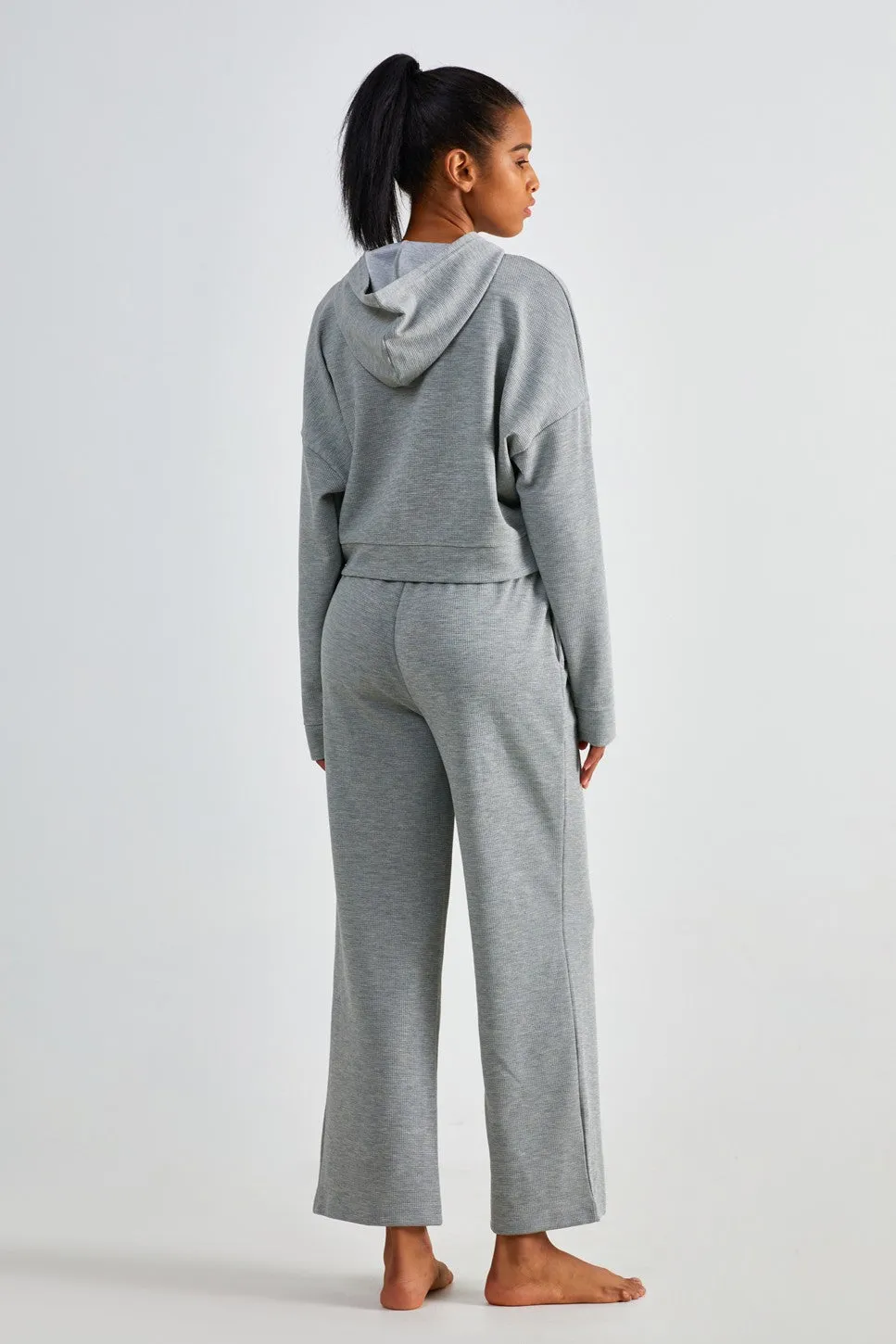 Waffle Knit Wide Leg Pants