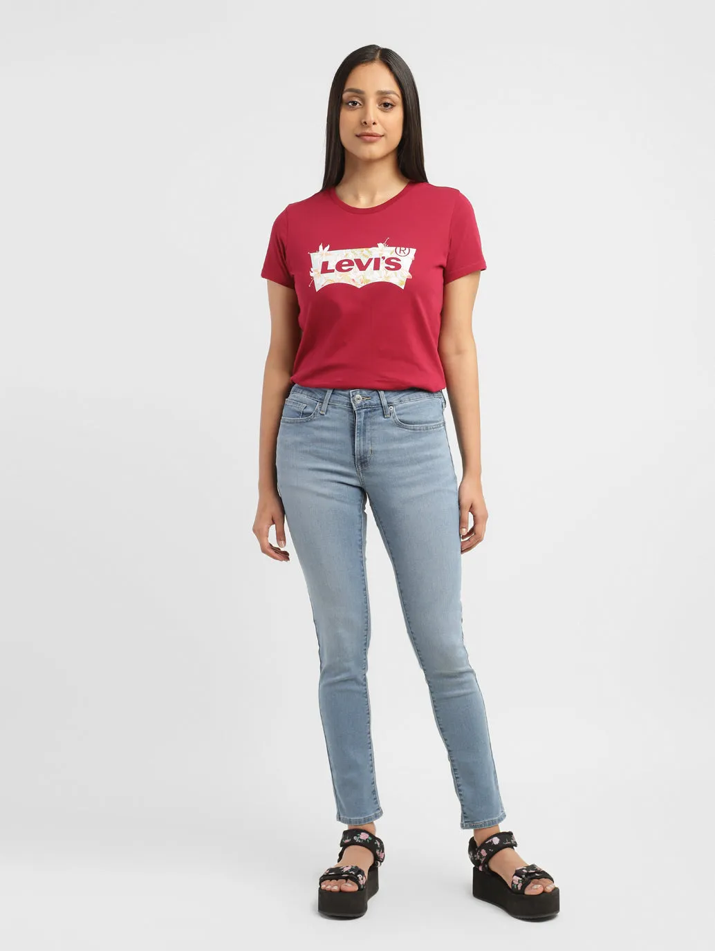 Women's 711 Blue Skinny Fit Mid Rise Jeans