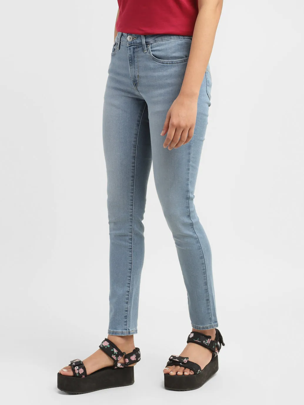 Women's 711 Blue Skinny Fit Mid Rise Jeans