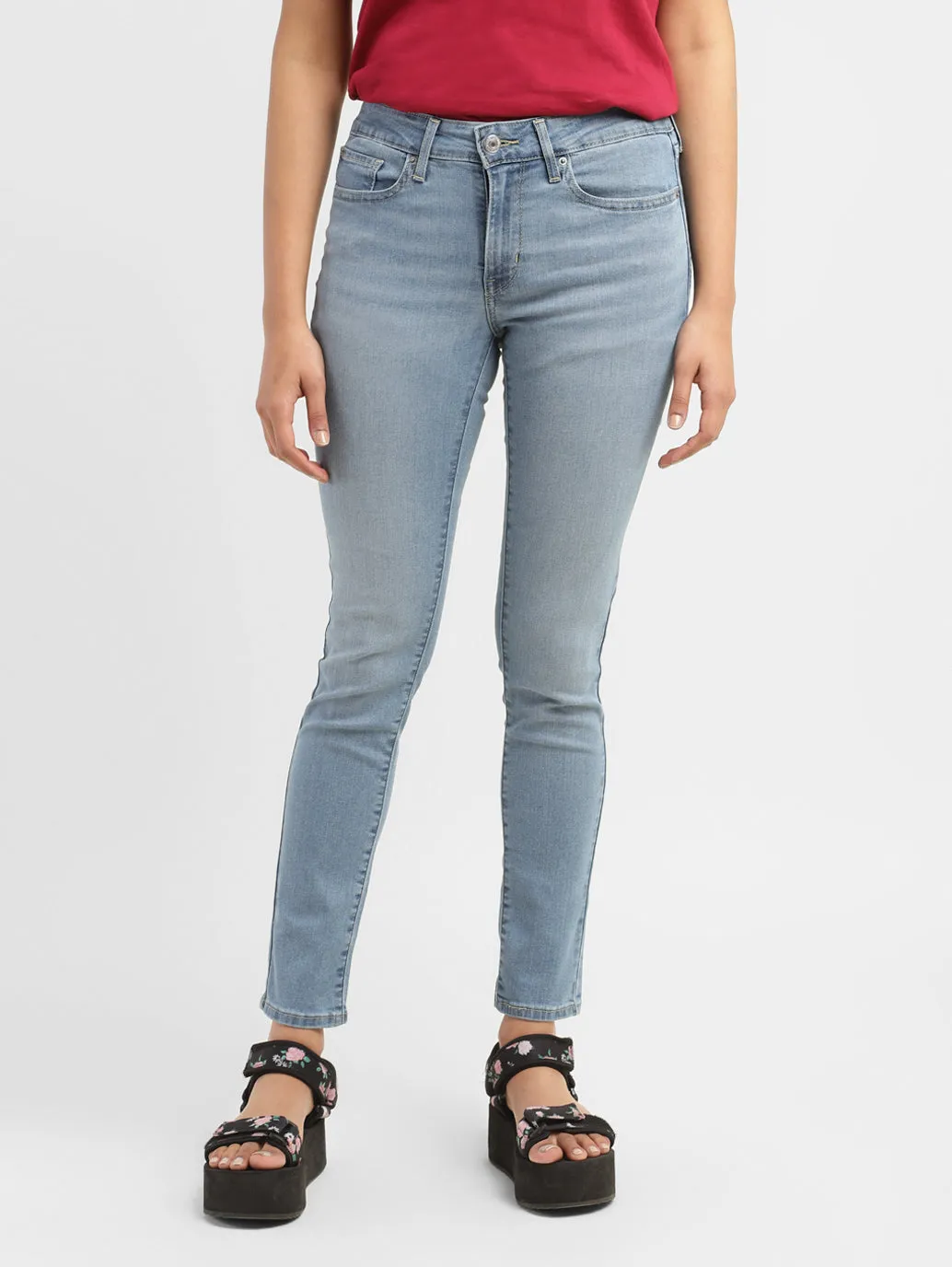 Women's 711 Blue Skinny Fit Mid Rise Jeans