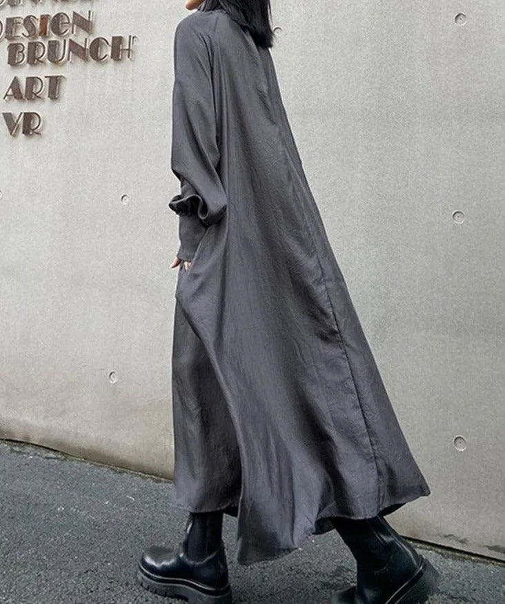 Women's solid turtleneck oversized dress