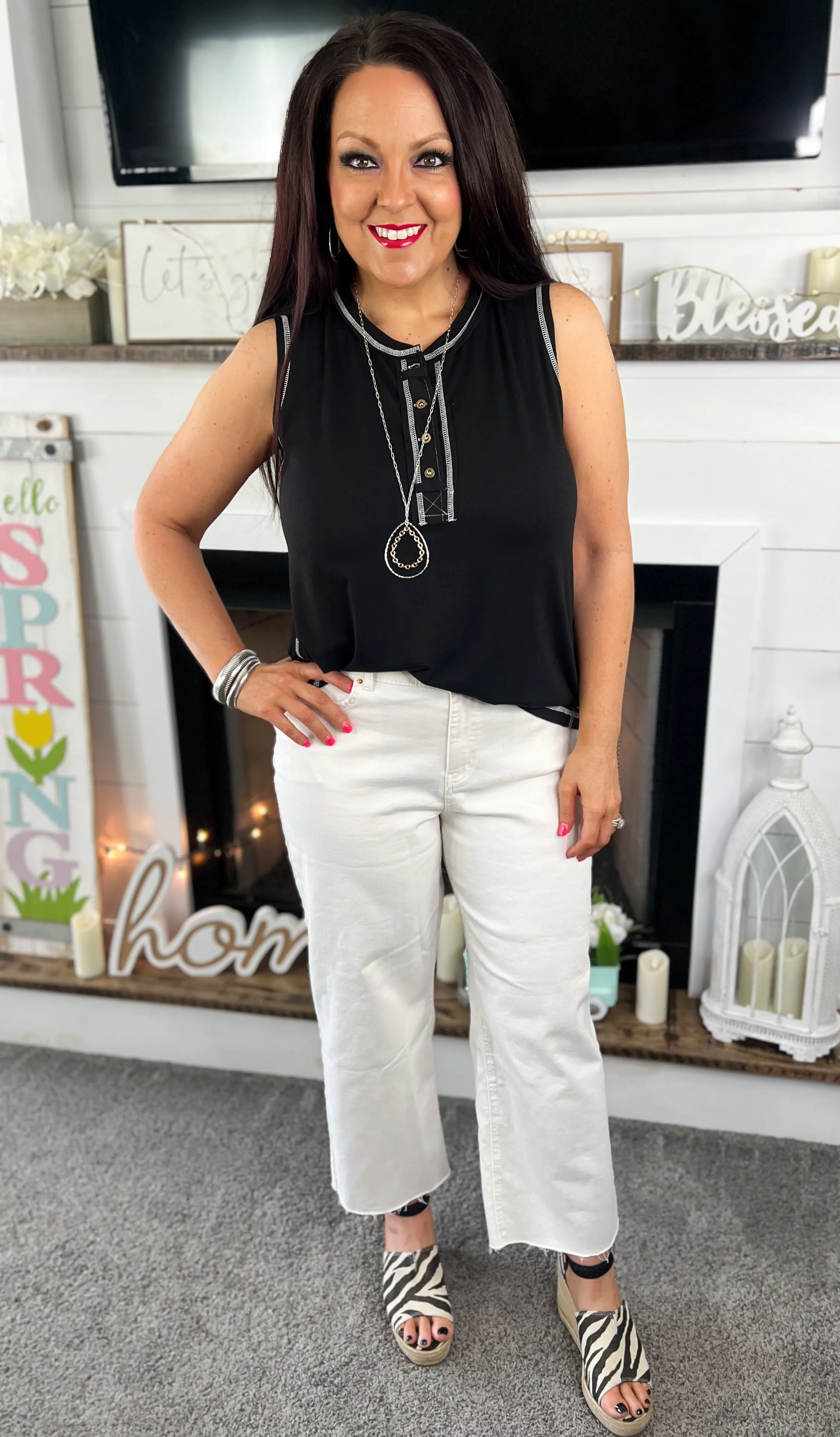 YMI Pearl Cropped Wide Leg Pants
