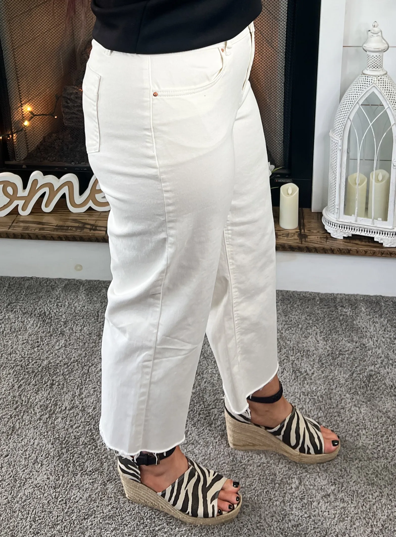YMI Pearl Cropped Wide Leg Pants